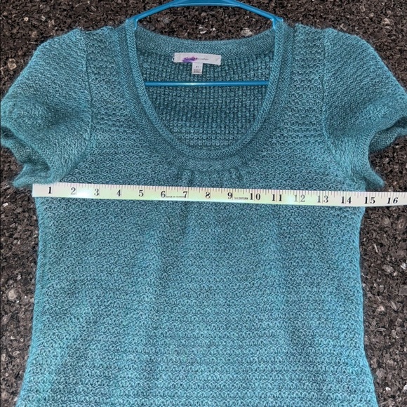 Classiques Entier Super Soft Teal Short Sleeve Sweater - Picture 8 of 9